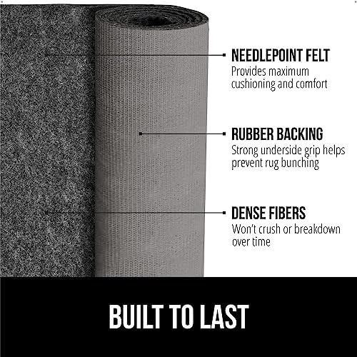 GORILLA GRIP Felt with Rubber Stay in Place Slip Resistant Rug Pad, 1/4 inch Thick, 5x7 FT Protective Padding Under Area Rugs, Cushioned Gripper Pads, Carpet Runners, Hardwood Floors Protection - size: 5' x 7' (Rectangular), style: 1/4" Thickness