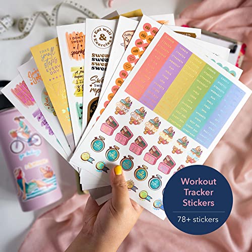 Navy Peony Fitness and Workout Stickers (460+ pcs, 8 Sheets) — for Planners, Journals