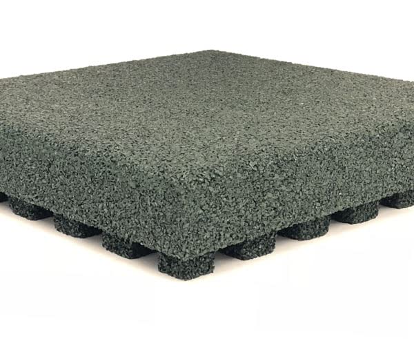 American Floor Mats - SolidPlay 2.5 Inch Thick Colorful Rubber Playground Flooring Tiles - Cushioning and Fall Protection Grey - Single Tile (2ft x 2ft) - color: Grey, size: Single Tile (2ft x 2ft)