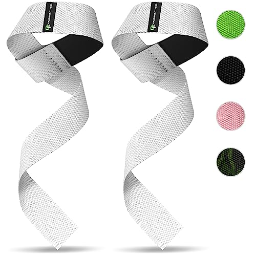Gradient Fitness Lifting Straps | Wrist Straps for Weightlifting, Deadlift Straps, Lifting Straps for Weightlifting, Straps for Weight Lifting, Weight Lifting Straps for Men/Women, Gym Lifting Grips - color: White