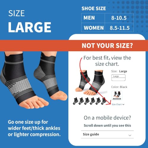 6 Pairs Compression Socks Men & Women Ankle Brace Plantar Fasciitis Socks | Ankle Compression Sleeve with Arch Support for Plantar Fasciitis Relief, Achilles Tendonitis Relief, Heel Pain & Swelling - color: 2 Black+2 Nude+2 Navy(6 Pairs), size: Large(6 Pa