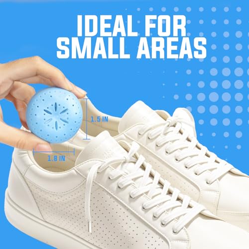 4 Pack Baking Soda Deodorizers, Fresh Scent Shoe Deodorizer Balls, Air Freshener for Home, Odor Eliminator for Closets Bathroom Pets, Up to 80 Days - size: 1 Count (Pack of 4)