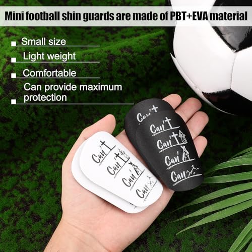 Miniature Shin Guards, PBT and EVA Material Soccer Shin Pads Mini Guards Soccer Black White Small Football Equipment for Teenagers Adults - color: White + black, size: 10*6cm