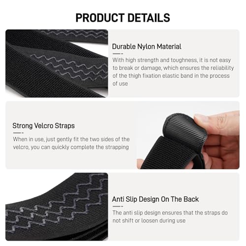 2PCS Wheelchair Thigh Leg Strap, Wheelchair Strap Seat Belt Leg Support Strap for Elderly Dementia Paralysis Parkinson's (2) - size: 2PCS No Handle
