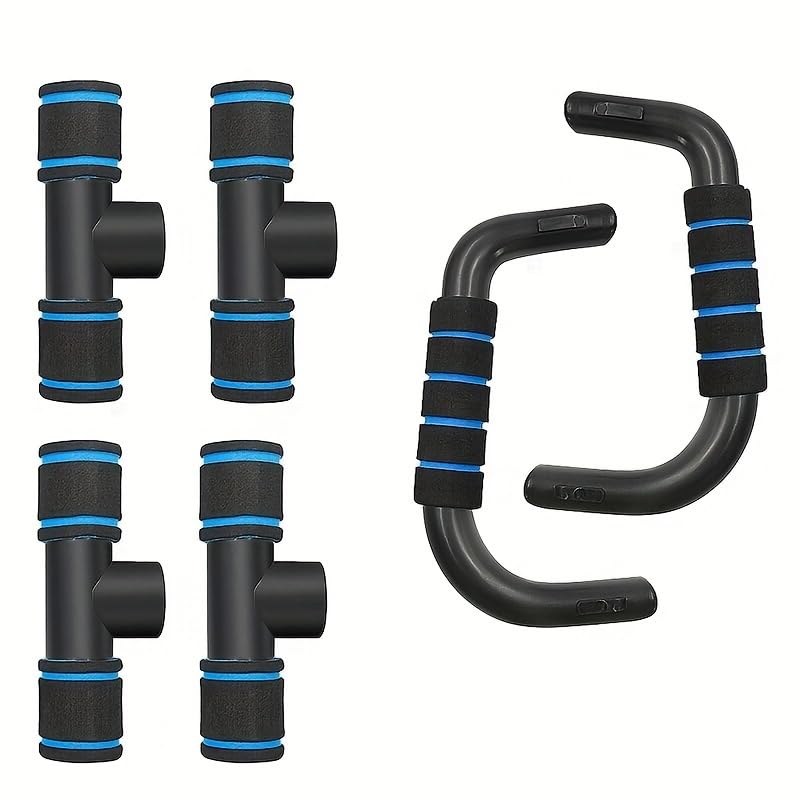 Holiday Gift Home Workout Equipment Push Up Bars - Universal Blue/Red/Green Pushup Rod with Cushioned Foam Grip & Non-slip Design - color: Blue black