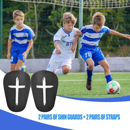 TOMIYO Mini Shin Guards Soccer,Small Extra Small Protective Equipment Pads | Small Tiny ShinGuards Kids Ages 4-6 Calf Protective Gear Fixed Straps and Socks, Light Soft EVA Reduce Impact for Player - color: Black Base Cross, size: X-Small