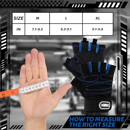 Fourluoo 3 Pairs Weight Lifting Gloves for Men Women, Gym Workout Gloves with Full Palm Protection, Breathable Anti-Slip Fitness Glove for Training, Cycling, Pull-ups, Medium - style: Cool Style