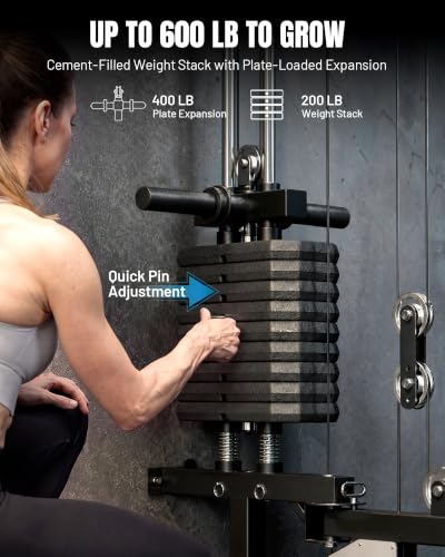 Mikolo Folding Squat Rack, Wall Mounted Power Rack with Cable Crossover Machine & LAT Pull Down, Functional Trainer with 5 Adjustable Function Modes, Home Gym Package - color: Red, size: WR02 Selector (100LB Weight Stack)