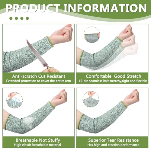 Sintege 3 Pairs Arm Protectors for Thin Skin and Bruising Cut Resistant Forearm Sleeve Level 5 Arm Burn Protection Sleeve(12.6 Inch,Black, Grey, Green) - color: Black, Grey, Green, size: 12.6 Inch