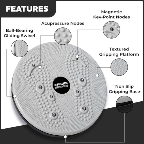 Figure Trimmer Ab Twister Board for Exercise Waist Twisting Disc Acupressure Nodes - color: Gray