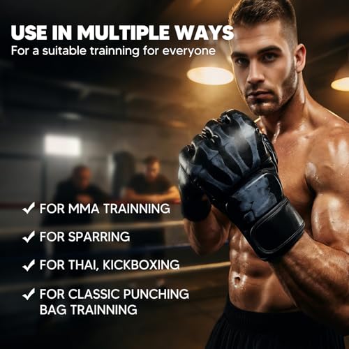 Generic 2 Pairs MMA Gloves Martial Arts Bag Gloves Boxing Fight Gloves Kickboxing Gloves for Sparring - color: Black and White
