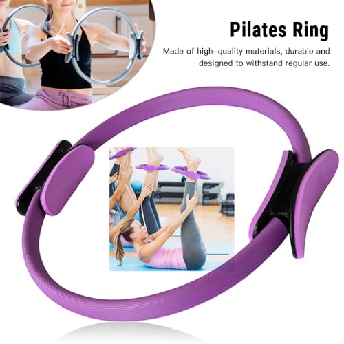 Karlak Yoga Sets for Women Pilates at Home Equipment Pilates Magic Ring Booty Bands for Working Out Glutes Yoga Ball 25cm Figure 8 Resistance Band Yoga Bands for Stretching - color: Purple