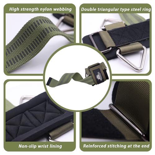 Wrist Cuffs Weight Lifting Straps – Heavy-Duty Cable Machine Attachments & Weightlifting Wrist Support for Lateral Raises, Pull Exercises & Strength Training - color: armygreen, size: size M