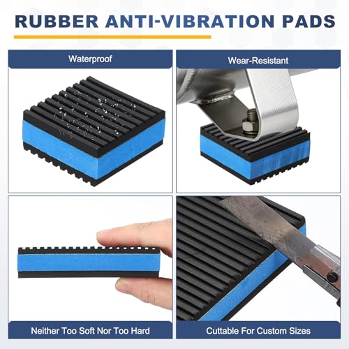 HARFINGTON 4Pcs Rubber Anti-Vibration Pads 2" x 2" x 7/8" Heavy Duty EVA Vibration Isolation Mats for HVAC Washers Compressors Treadmills Air Conditioner - size: 2"