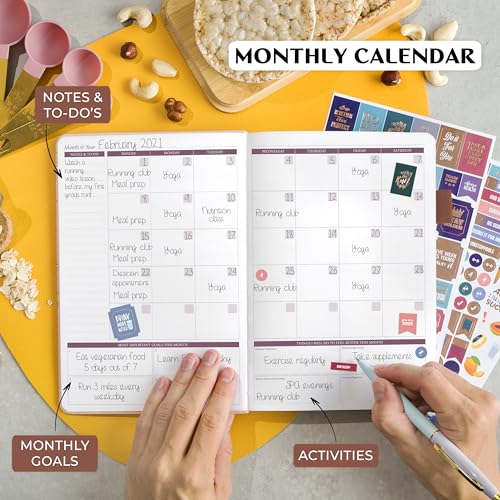 Legend Wellness Planner & Food Journal – Daily Diet & Health Journal with Weight Loss, Measurement & Exercise Trackers – Lifestyle & Nutrition Diary – Lasts 6 Months, A5 size – Rose Gold - color: Rose Gold Debossed, size: A5 (5.8” x 8.3”)