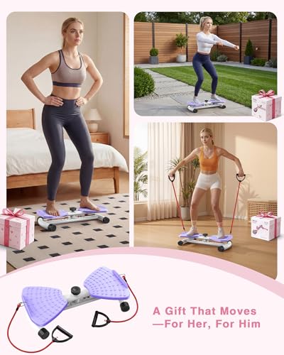 Waist Twister Machine Exercise, 326 lbs Ab Twister Board for Exercise, Home Gym, Balance Training & Fat Burning, Noiseless Workout Equipment for Women & Men - Twist Exercise Machine - color: Purple