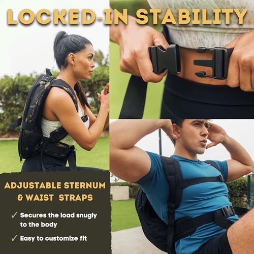 Polyfit PL8 Backpack for Olympic Weight Plates - Weighted Backpack for Strength Training, Rucking, and Gym Workouts - BLACK - color: Black