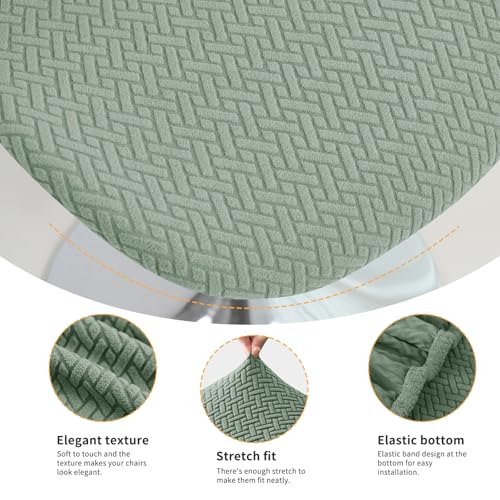 Gollense Bar Stool Covers with Backs, Set of 4 Stretch Jacquard Barstool Seat Covers, Washable Swivel Pub Counter Height Chair Slipcover Protector for Home Kitchen Cafe (T-Shaped Jacquard-Green) - color: T-shaped Jacquard-green