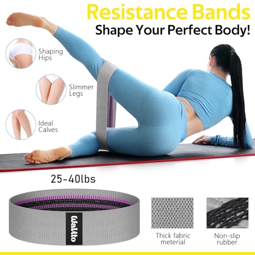 WALITO 8Pcs Barbell Pad Set for Hip Thrust - Squat Pad,Gym Accessories for Women with Bar Bad,Bench Press, with Gym Ankle Straps,Resistance Bands for Working Out,Lifting Strap,Carry Bag - color: Black