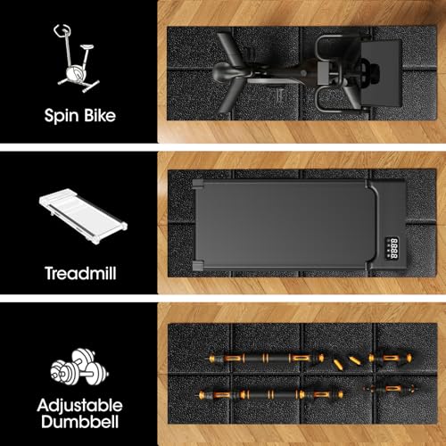 Stepwaver Walking Pad Mat for Carpet, Walking Pad Mat for Hardwood Floors, High Density, 0.2" Thickness, Folable, Floor Protection for Bike, Elliptical, Treadmill - size: 55.2"L x 23.6"W x 0.2"Th