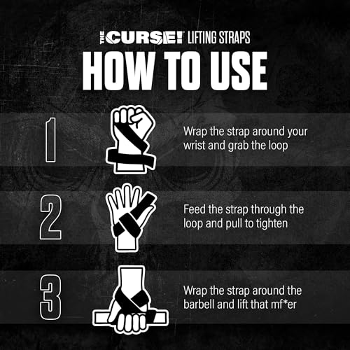 JNX Sports The Curse! Lifting Straps – 23″ Neoprene Wrist Support Weightlifting & Powerlifting Straps for Deadlifts, Rows & Gym Workouts