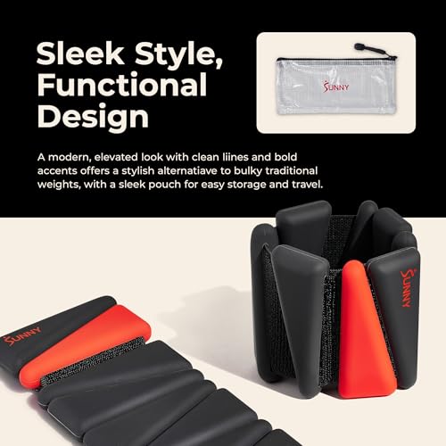 Sunny Health & Fitness Adjustable Silicone 1-2LB Pair Wrist & Ankle Weights - style: 2 LB
