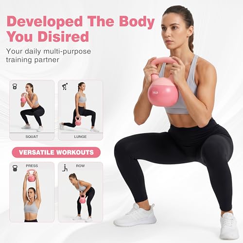 ALTLER Soft Kettlebell 10-50LBS Safe Strength Training Kettlebell Anti-Slip Grip Weight for Home Workouts and Men/Women/Beginners - size: 15LB