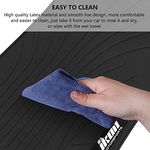 Fit 2006-2011 Honda Civic 2/4 Door Floor Mat IKON Style Latex Rubber Black | IKON MOTORSPORTS, All Weather Easy Clean Interior Car Carpets Full Set 3 Pieces - color: Black