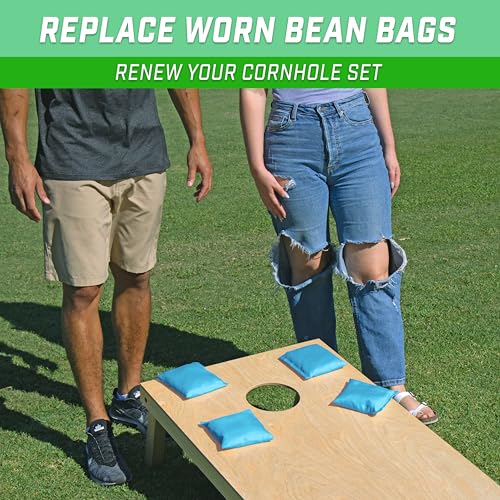 GoSports Classic Cornhole Bean Bags Set of 4-16 Colors Available - Regulation All Weather, Mix and Match - color: Light Blue