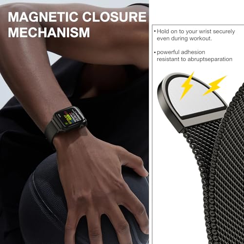 Stainless Steel Milanese Loop Compatible with Apple Watch Bands 38mm 40mm 41mm 42mm men and women, Magnetic Clasp Replacement for iWatch Ultra Series 11 10 9 8 7 SE 6 5 4 3 2 1 - color: Slate, size: 38/40/41/42mm(Series 11/10)