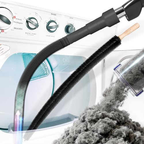 Holikme Dryer Vent Cleaner Kit 2Pack - Lint Vacuum Attachment & Brush | Black Dryer Vent Vacuum Hose Attachment & Brush Reach Deep Traps - Remove Hidden Lint, Speed Drying & Reduce Fire Risk - color: Black
