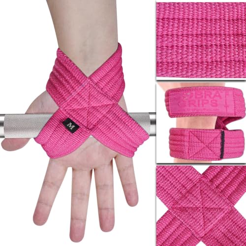 Deadlift Straps Figure 8 Loop Lifting Straps The #1 Choice for Power Lifters weightlifters workout Enthusiasts - color: Pink, size: 80 cm 8.0"+ And Up Wrist Circumference
