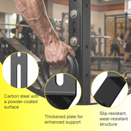 J Bryant Kettlebell Rack Storage Attachment, Heavy Duty Steel Kettlebell Holder for Power Cage & Squat Rack - color: Black Single Kettlebell Holder