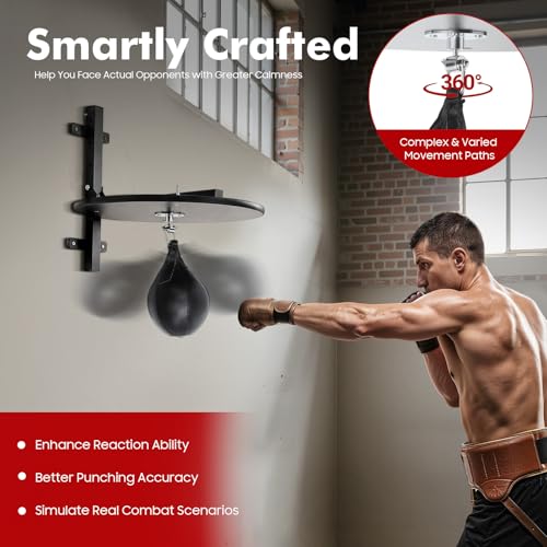Speed Bag Platform, Speed Bag Stand with Punching Ball, 11.81" Adjustable Height Boxing Training Equipment Ideal for Boxing Speed Reaction Training Home Fitness 23.6" Board