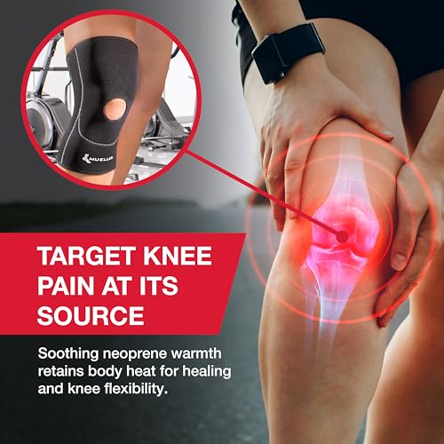 MUELLER Sports Medicine Open Patella Knee Sleeve, Knee Pain Relief Support for Men and Women, Ideal for Arthritis, Sprains, Black - size: 3X-Large, style: New & Improved Sleeve