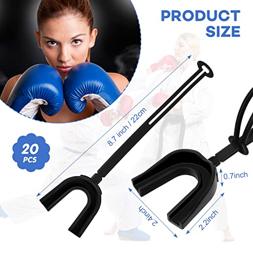 Dunzy 20 Pcs Football Mouth Guards with Strap Bulk Sports Mouthguard Bulk Football Mouthpiece Mouth Protector for Wrestling Boxing Lacrosse Hockey Taekwondo - color: Black, size: Adult