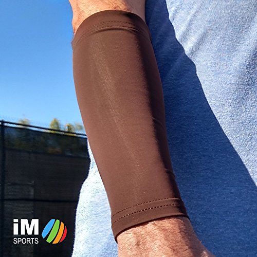 DROP SHOT Tennis Forearm Compression Sleeves + No Logos + U.S. Made - (single tennis forearm sleeve) - size: Medium-Large