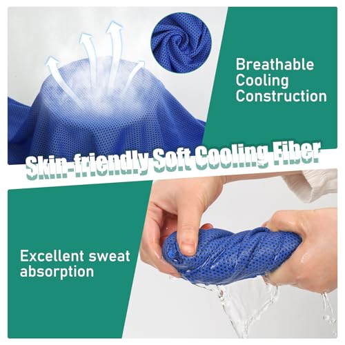 Cooling Towels Pack of 30, 40"*12" Neck Cool Towel Bulk, Cold Towels for Neck and Face, Cooling Rags Sports Towel for Hot Weather, Running, Soccer, Yoga, Gym, Golf - color: 30lightblue