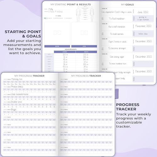 Clever Fox Fitness & Food Journal, Workout Planner, 5.8"x8.3" Lavender | Lasts 3 months, undated hardcover exercise & weight loss journal for women, gym, diet, meal tracker, calorie counter book - color: Lavender, size: A5 (5.8'' x 8.3'')