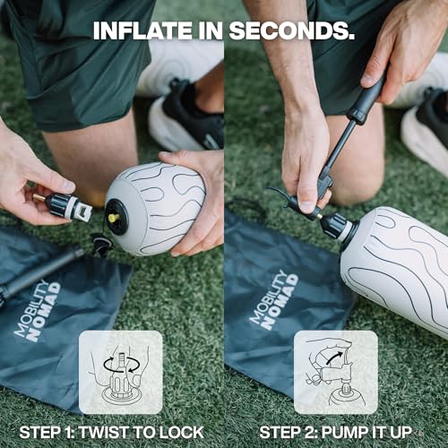 Inflatable Travel Foam Roller for Muscle Recovery and Mobility - color: Topo Black