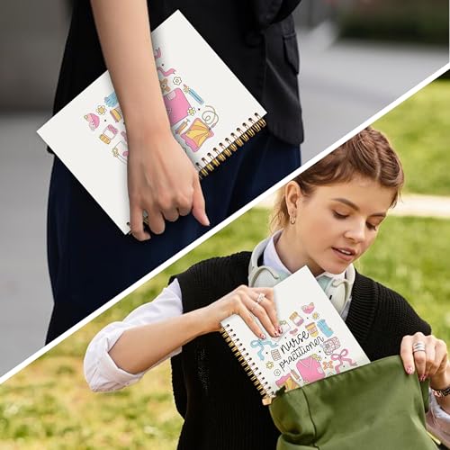 Nurse Practitioner Gifts Spiral Notebook 5.5x8.3 in, Nurse Appreciation Week Gifts, Coquette Bow Nursing Medical Hardcover Notebook Journal for Women Work - color: Coquette Bow Nursing