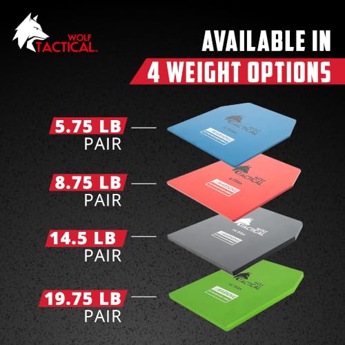 WOLF TACTICAL Weight Vest Plates - 5.75/8.75/14.5/19.75LB Pairs - WODs, Strength Training, Running, Heavy Workouts - color: 8.75LB Plates
