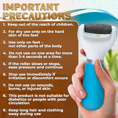 Battery Operated Foot Callus Remover for Dead Skin, Exfoliating Tool | Electric Foot Grinder for Cracked Heels & Calluses; Replaceable Roller Head; Pedicure Tools for Feet, Smooth Skin at Home - color: Ocean Blue Callus Remover