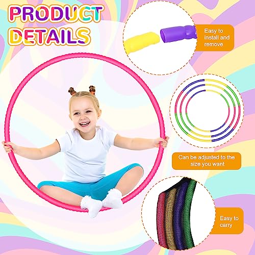 Sratte 8 Pcs Color Hoop Detachable Adjustable Exercise Ring Plastic Hoop for Gymnastics Dog Agility Equipment Party Decor, 4 Colors - color: Classic Colors, size: 32 Inch
