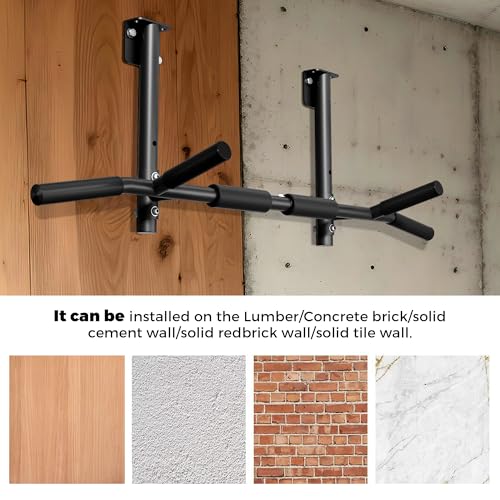 Joist Mounted Pull Up Bar,42" Wide Bar Ceiling Mount Chain Up Bar Adjustable Height,for Home Gym,Cross Training Strength Building,up to 350LBS