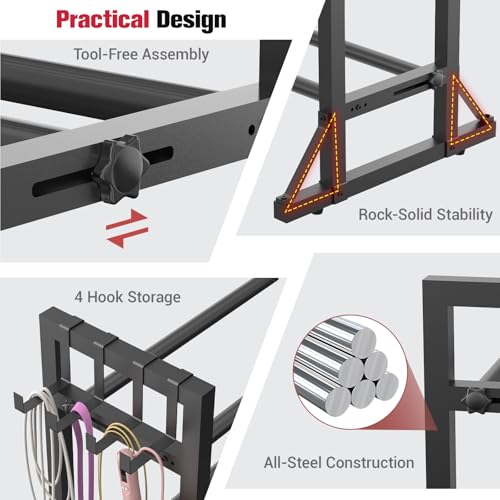 Dumbbell Rack Stand Only, Adjustable Weight Rack for Home Gym, Capacity Weight Storage Stand, Kettlebell & Dumbbell Organizer, Space-Saving Fitness Equipment Rack - color: Matte Black