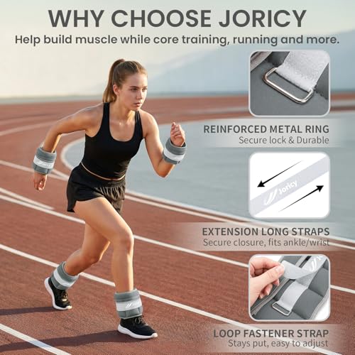 Adjustable Ankle Weights 1-3/4/5/6/8/10/20 LBS Pair with Removable Sandbags for Women & Men - color: grey, size: 10lbs Pair (5lb Each Weight)