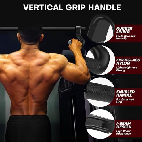 Neutral Grip Pull Up Handles - Heavy Duty Multi-Purpose Handles for Pull Ups & Deadlifts - Ergonomic Workout Handles & Exercise Machine Attachments with Premium Grips - style: 45°hook handle