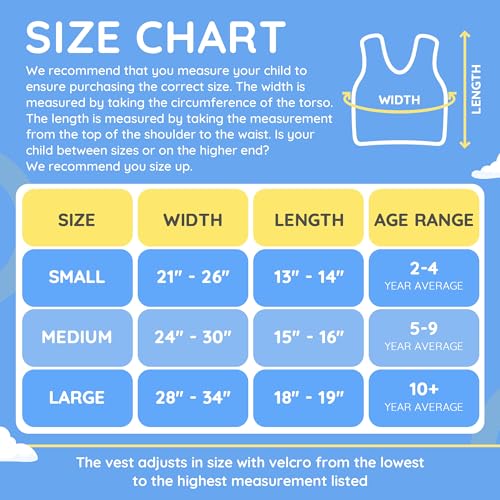 Weighted Compression Vest for Kids – Adjustable Sensory Vest with Removable Weights – Breathable Mesh Lining – Comfortable Fit for Home and Classroom - size: Large