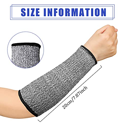 Sintege 3 Pairs Arm Protectors for Thin Skin and Bruising Cut Resistant Forearm Sleeve Level 5 Arm Burn Protection Sleeve (Black, Royal Blue, Grey,7.9 Inch) - color: Black, Royal Blue, Grey, size: 7.9 Inch